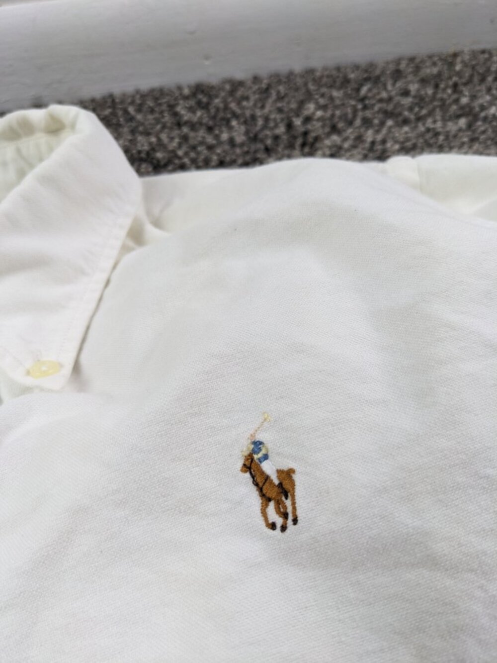 Vintage Ralph Lauren Shirt White Oxford L/S Button Down Womens Size 10 Slim Fit - Picture 4 of 11